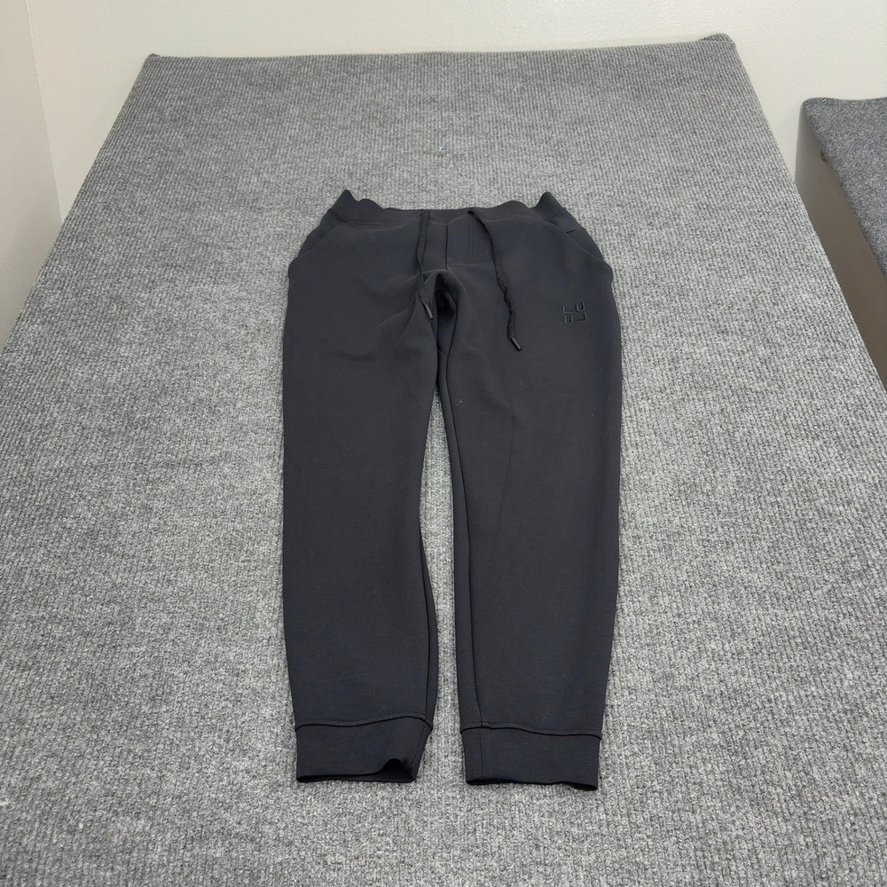 Lululemon Joggers Mens M‎ Black Recycled Polyester Modal Blend LuLu Logo Sporty